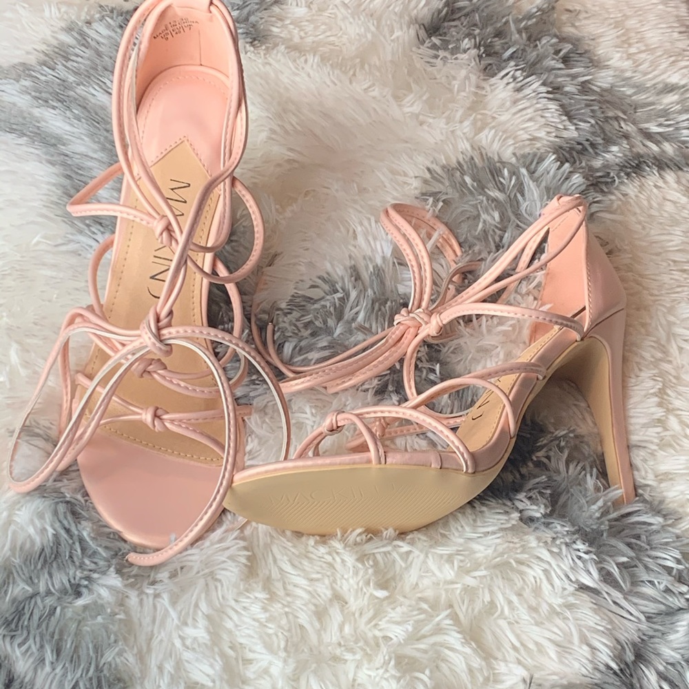 Pink Tie Up Heels Brand New